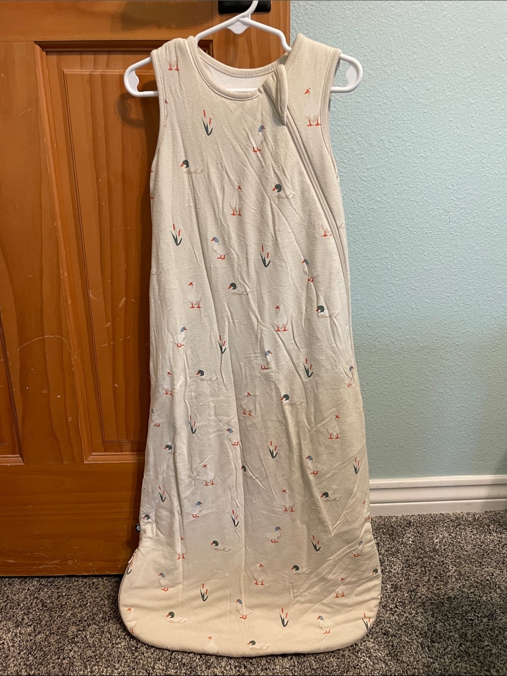 Kyte BABY Cream Sleeveless Sleep Sack with Duck print 1.0 TOG
